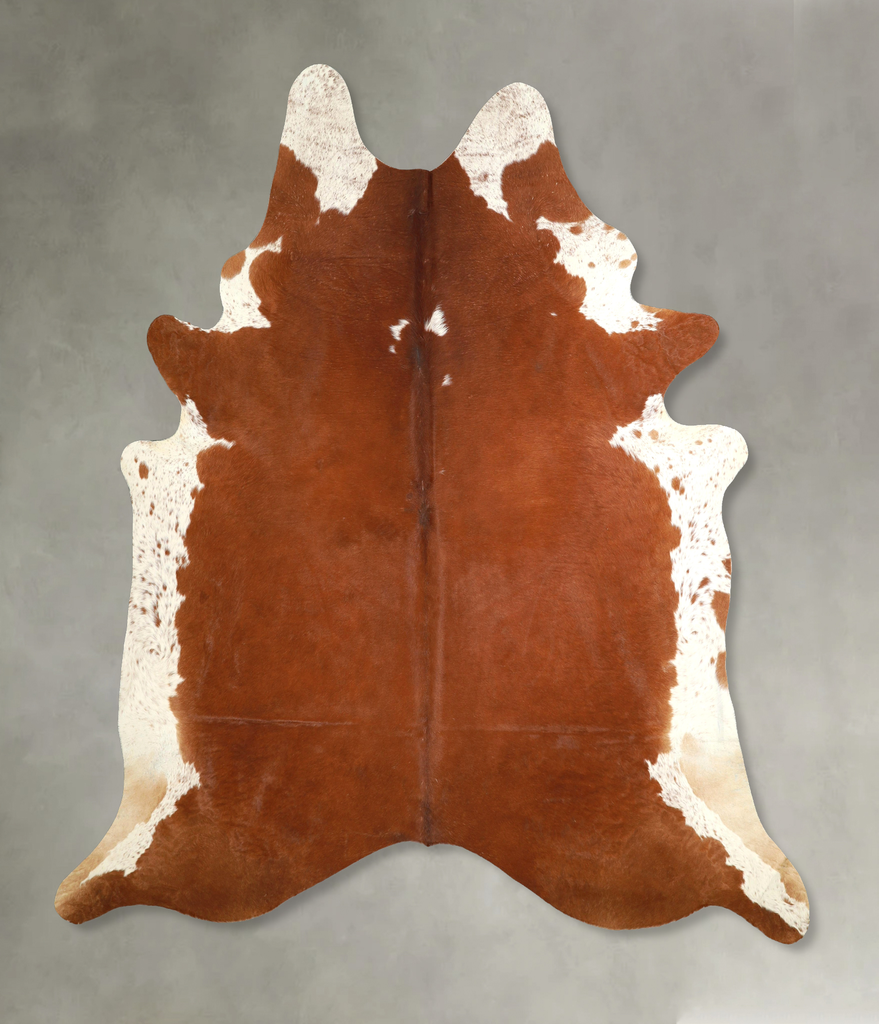 Brown and White Regular XX-Large Brazilian Cowhide Rug 8'6"H x 7'7"W #A49226 by Hudson Hides