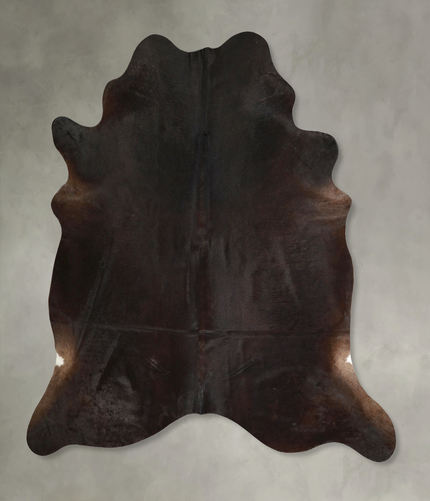 Solid Black X-Large Brazilian Cowhide Rug 7'0"H x 6'6"W #A49233 by Hudson Hides
