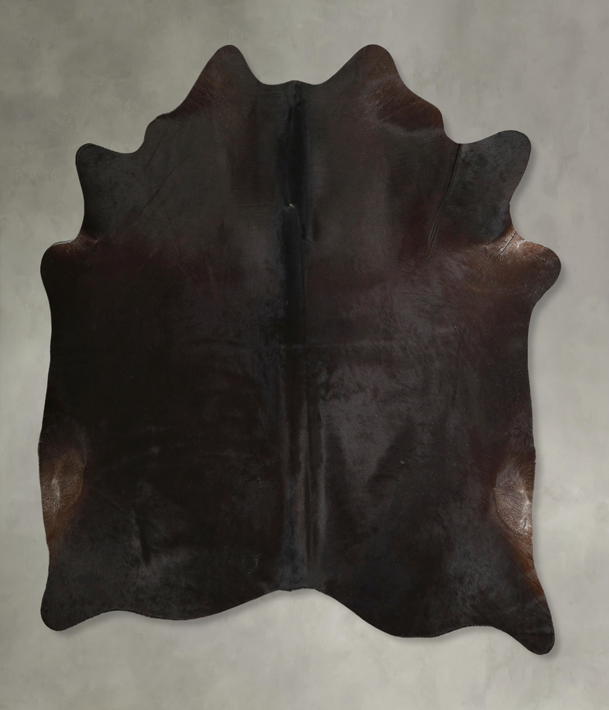 Solid Black X-Large Brazilian Cowhide Rug 6'9"H x 6'5"W #A49242 by Hudson Hides