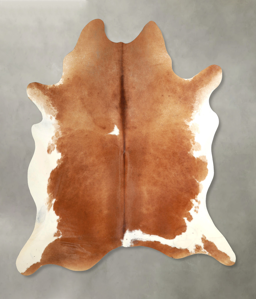 Brown and White Regular XX-Large Brazilian Cowhide Rug 7'9"H x 6'10"W #A49244 by Hudson Hides