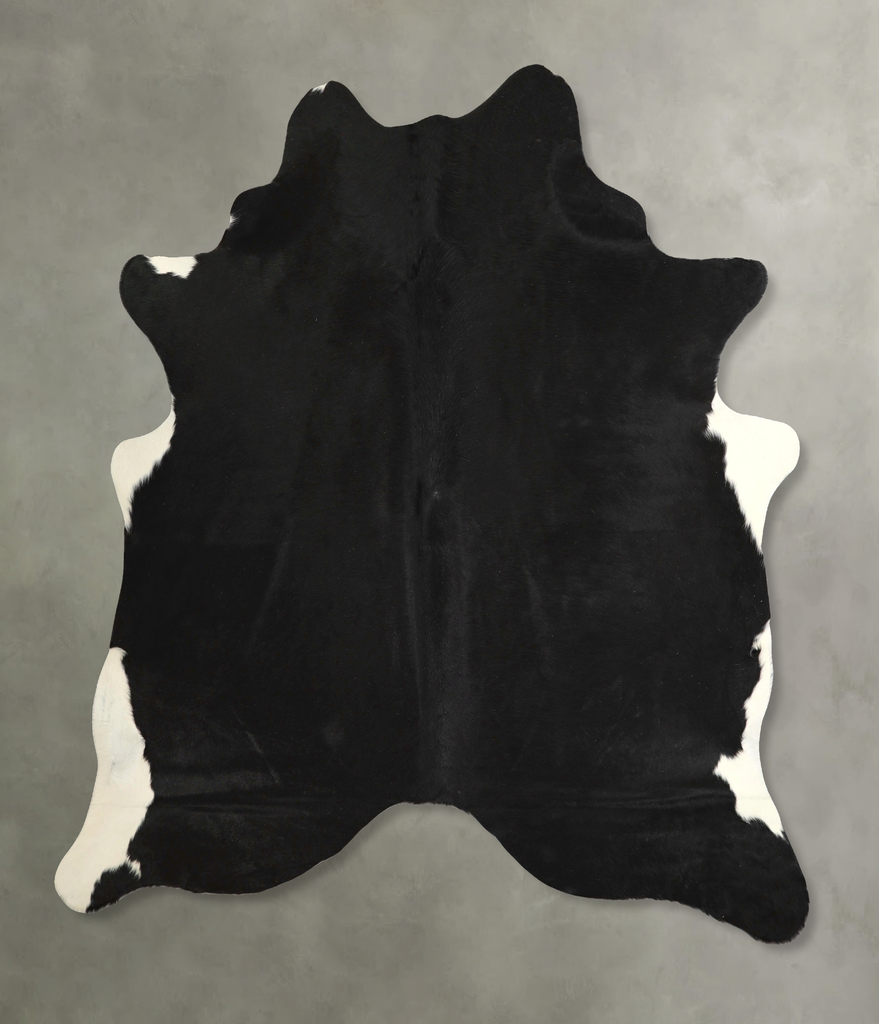 Solid Black X-Large Brazilian Cowhide Rug 7'4"H x 6'4"W #A49246 by Hudson Hides