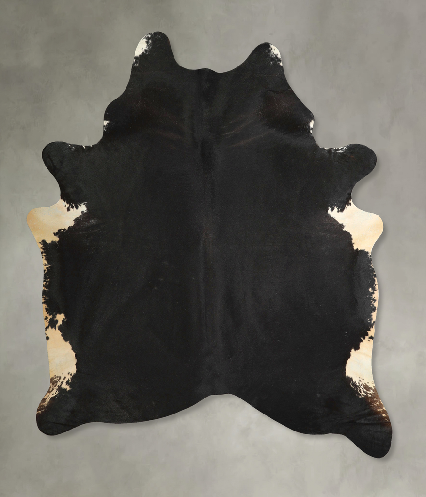 Solid Black X-Large Brazilian Cowhide Rug 7'7"H x 6'4"W #A49248 by Hudson Hides
