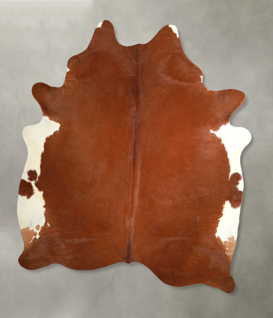 Brown and White Regular XX-Large Brazilian Cowhide Rug 8'0"H x 6'9"W #A49259 by Hudson Hides