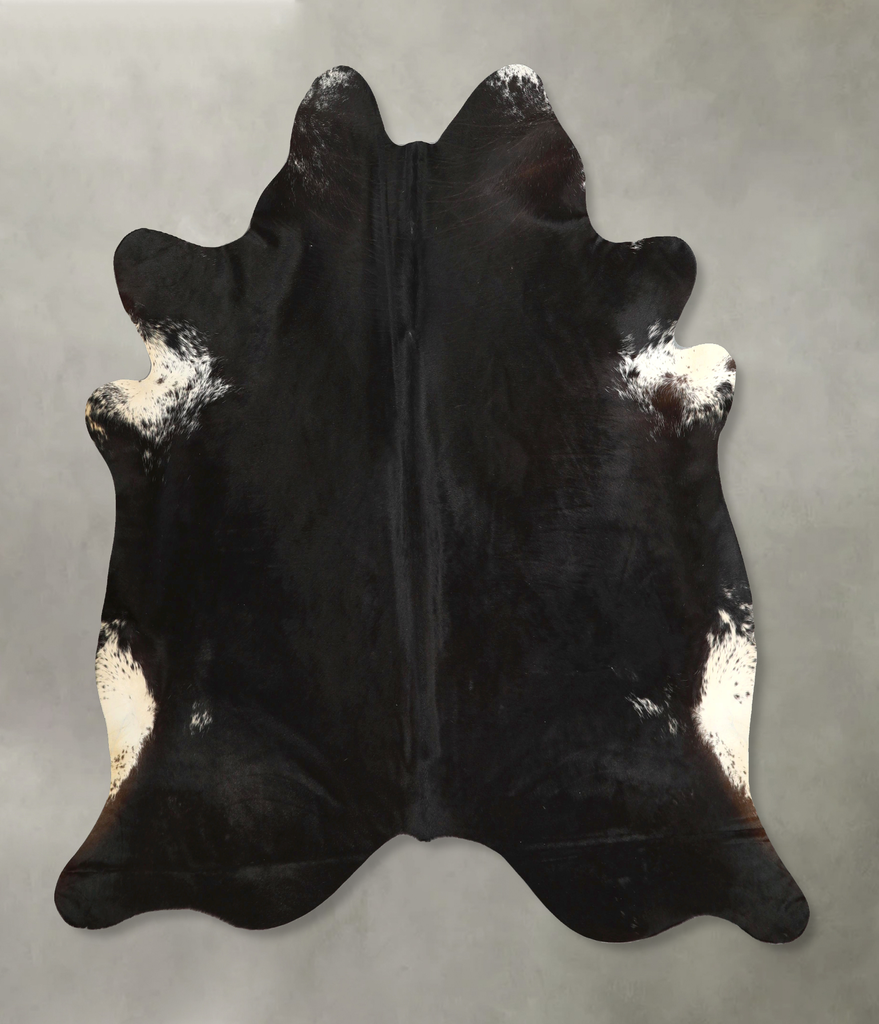 Solid Black X-Large Brazilian Cowhide Rug 6'10"H x 6'7"W #A49262 by Hudson Hides