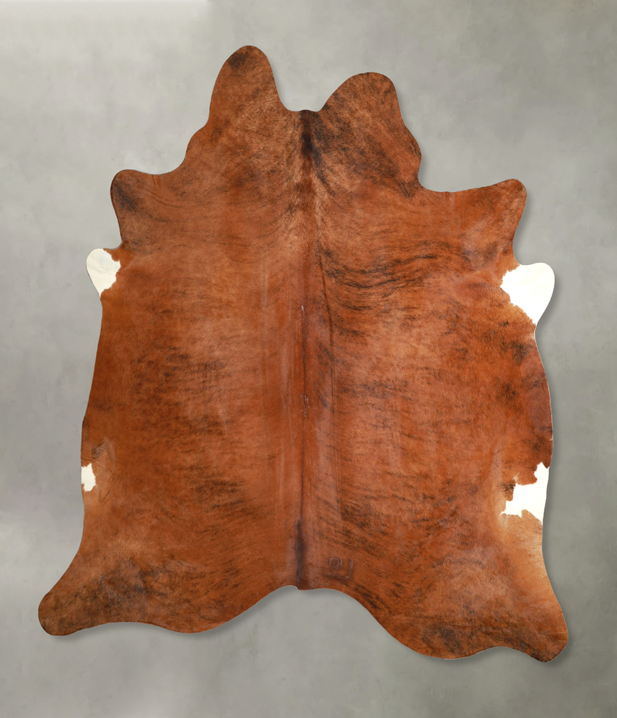 Medium Brindle XX-Large Brazilian Cowhide Rug 7'10"H x 6'10"W #A49265 by Hudson Hides