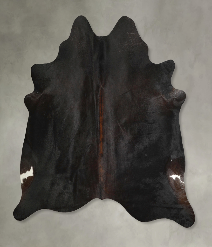 Solid Black X-Large Brazilian Cowhide Rug 6'9"H x 6'7"W #A49268 by Hudson Hides