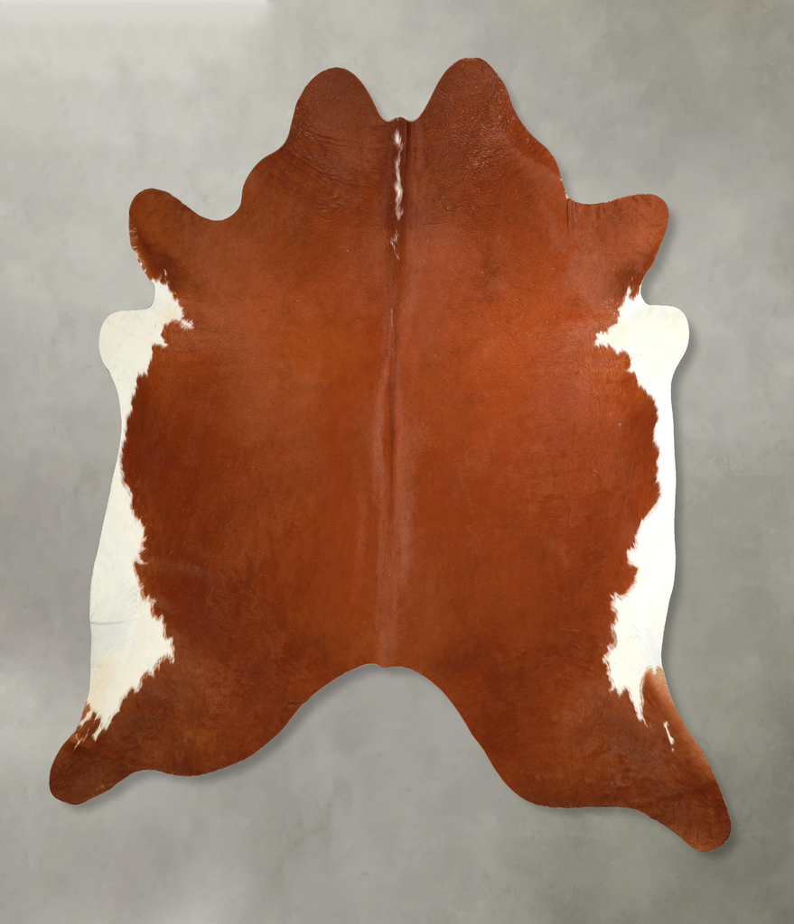 Brown and White Regular XX-Large Brazilian Cowhide Rug 7'4"H x 7'4"W #A49276 by Hudson Hides