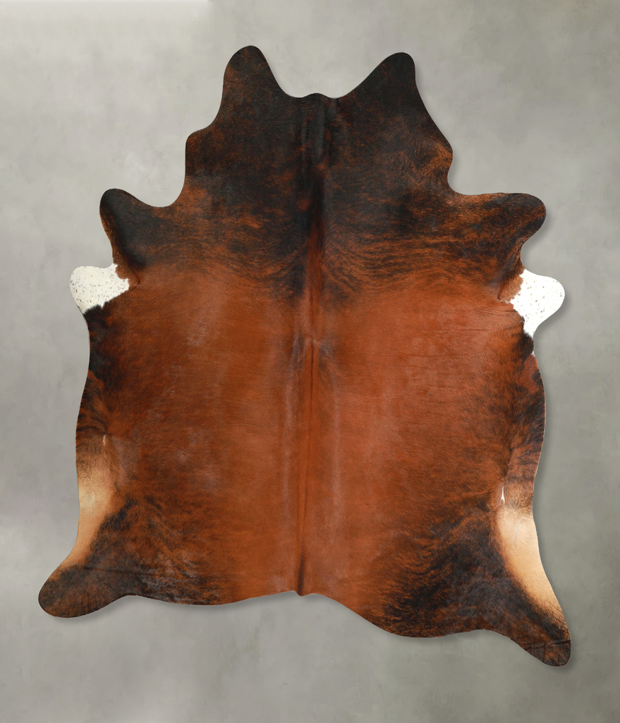 Medium Brindle X-Large Brazilian Cowhide Rug 7'5"H x 6'8"W #A49285 by Hudson Hides