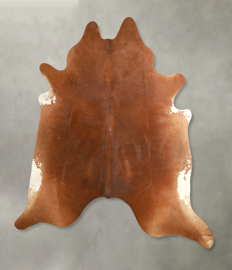 Solid Brown XX-Large Brazilian Cowhide Rug 7'6"H x 7'2"W #A49292 by Hudson Hides