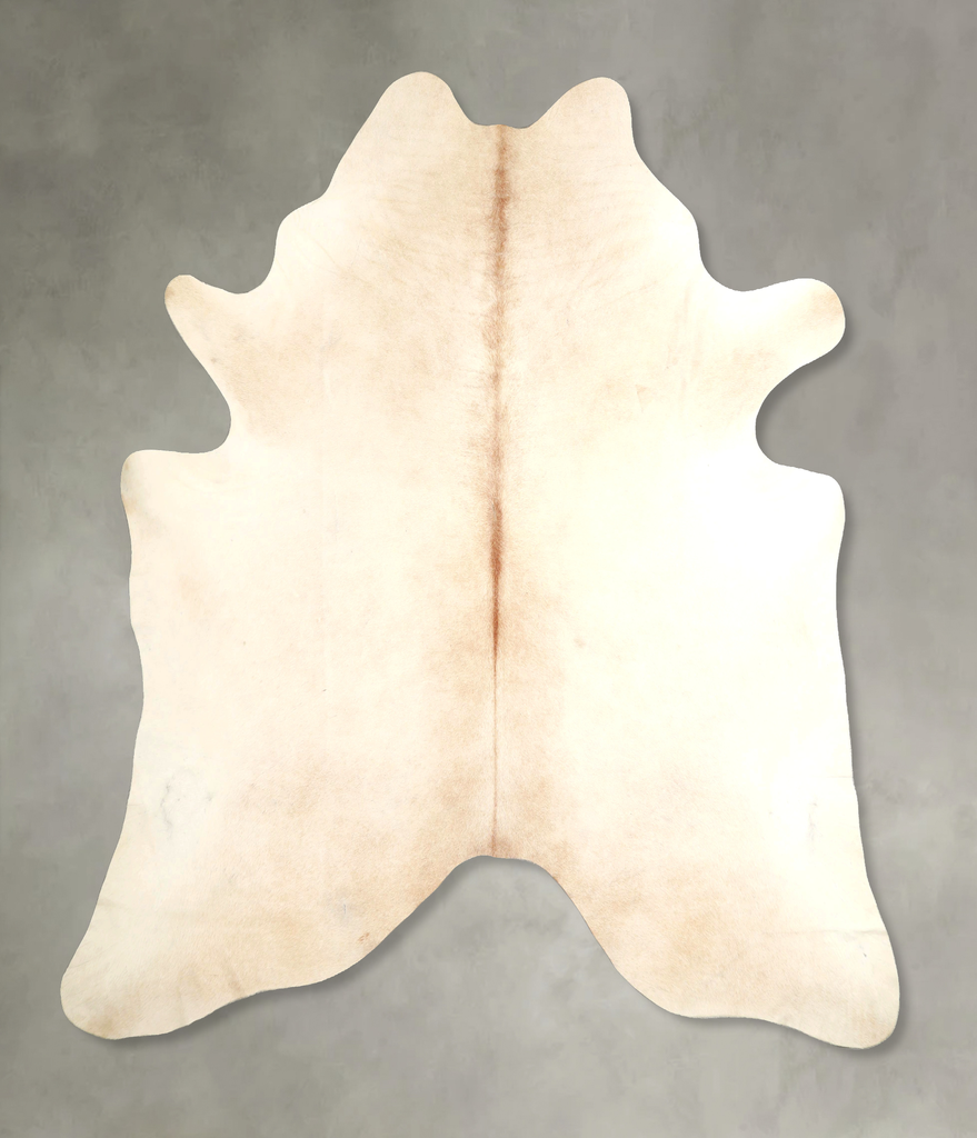 Ivory with Beige XX-Large Brazilian Cowhide Rug 7'8"H x 6'11"W #A49298 by Hudson Hides