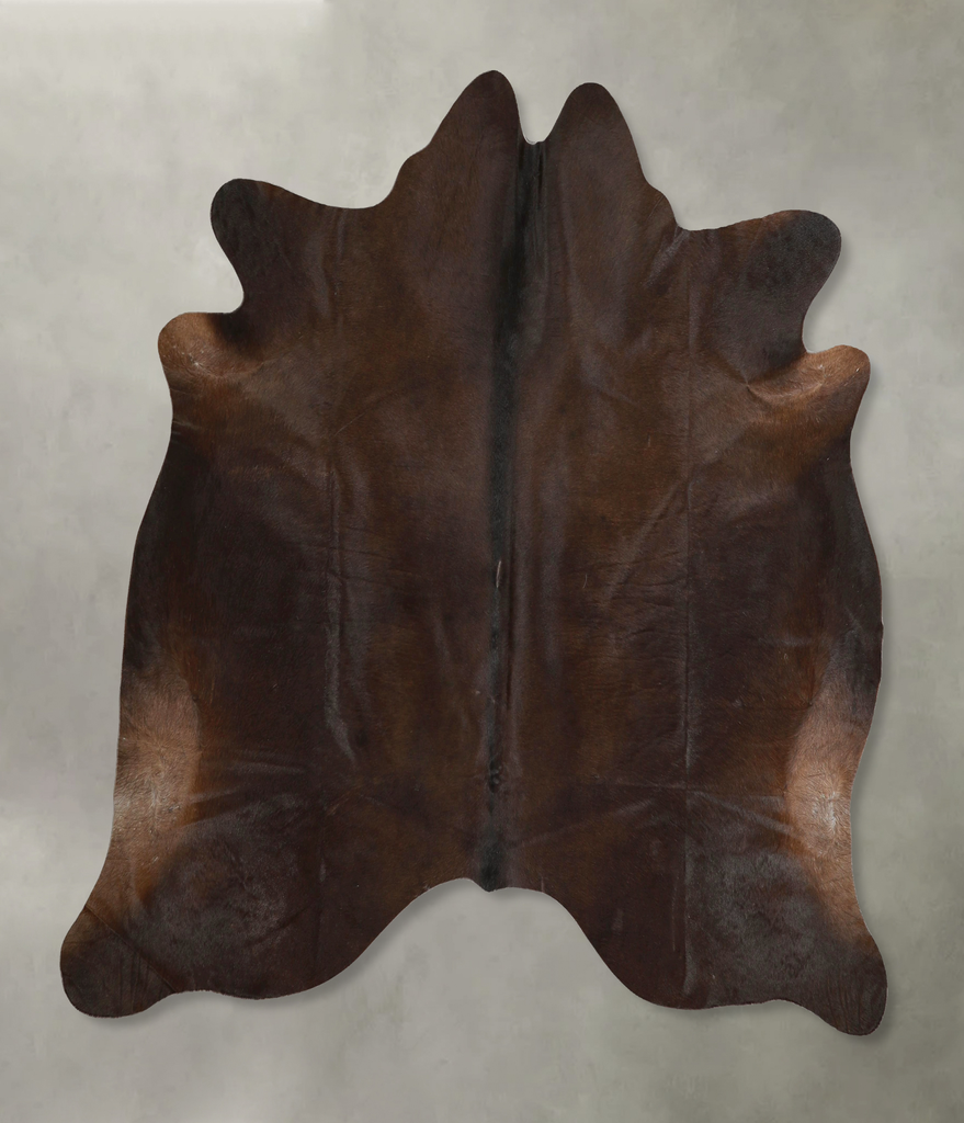 Chocolate X-Large Brazilian Cowhide Rug 6'3"H x 6'6"W #A49302 by Hudson Hides