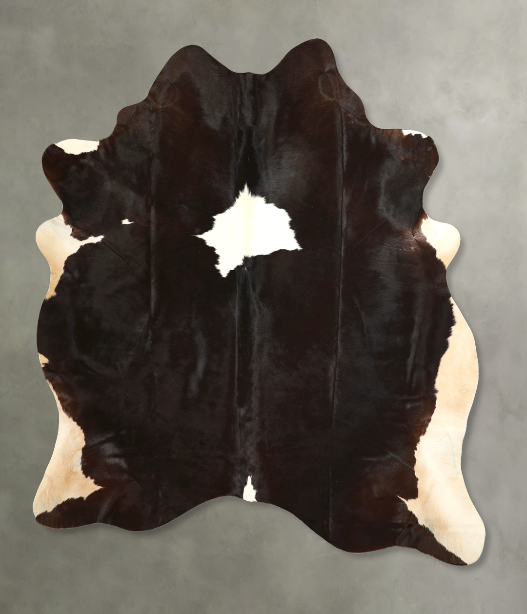 Chocolate and White X-Large Brazilian Cowhide Rug 7'8"H x 6'4"W #A4931