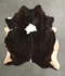 Chocolate and White X-Large Brazilian Cowhide Rug 7'8