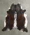 Chocolate and White X-Large Brazilian Cowhide Rug 7'5