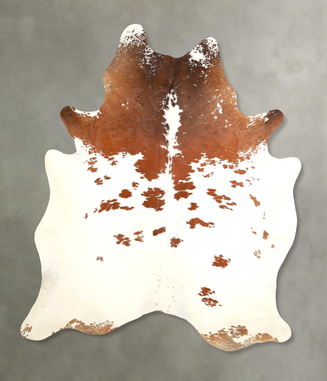 Brown and White XX-Large Brazilian Cowhide Rug 7'10"H x 6'6"W #A49319 