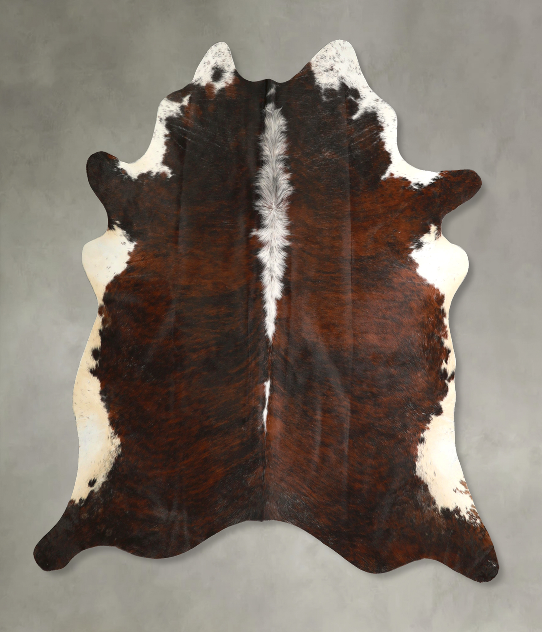 Tricolor X-Large Brazilian Cowhide Rug 7'2"H x 6'5"W #A49344 by Hudson