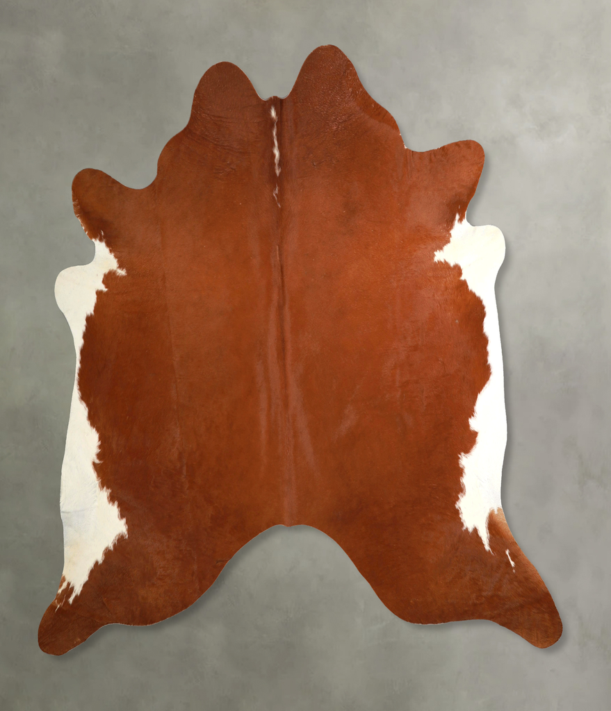 Brown and White Regular XX-Large Brazilian Cowhide Rug 7'3"H x 7'4"W #A49352 by Hudson Hides
