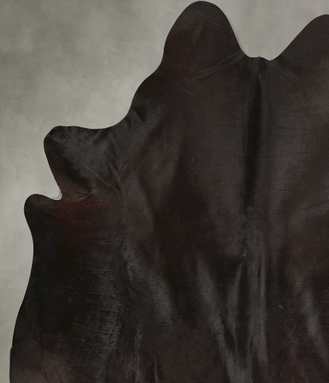 Solid Black X-Large Brazilian Cowhide Rug 7'0"H x 6'7"W #A49354 by Hud