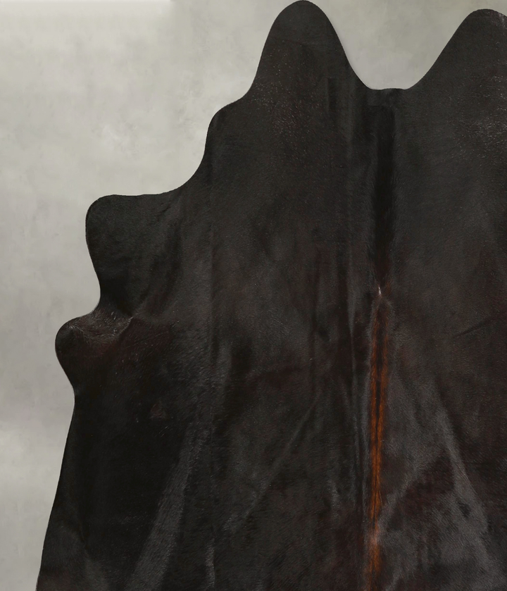 Solid Black X-Large Brazilian Cowhide Rug 6'10"H x 6'7"W #A49362 by Hudson Hides