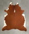Brown and White XX-Large Brazilian Cowhide Rug 8'2