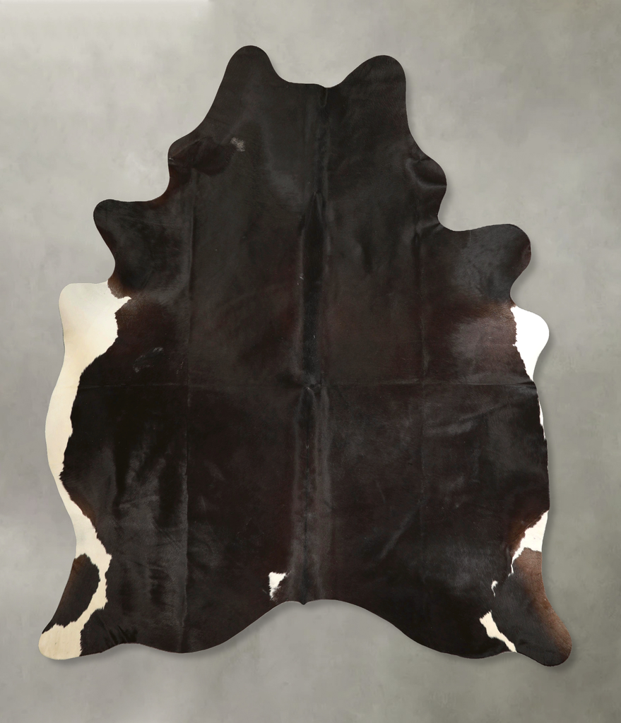 Chocolate and White XX-Large Brazilian Cowhide Rug 8'0"H x 6'8"W #A49377 by Hudson Hides