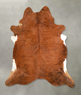 Medium Brindle XX-Large Brazilian Cowhide Rug 7'7"H x 7'0"W #A49392 by Hudson Hides
