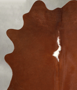 Brown and White Regular X-Large Brazilian Cowhide Rug 7'4"H x 5'7"W #A49426 by Hudson Hides