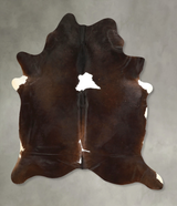 Chocolate and White XX-Large Brazilian Cowhide Rug 8'1"H x 6'8"W #A49438 by Hudson Hides