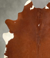 Brown and White Regular XX-Large Brazilian Cowhide Rug 7'7"H x 6'8"W #A49458 by Hudson Hides