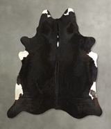 Black and White X-Large Brazilian Cowhide Rug 7'2"H x 6'9"W #A49460 by Hudson Hides