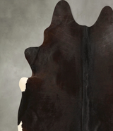 Solid Black XX-Large Brazilian Cowhide Rug 7'3"H x 6'11"W #A49493 by Hudson Hides