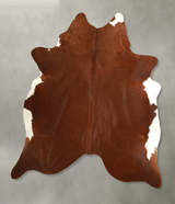 Brown and White Regular X-Large Brazilian Cowhide Rug 7'4"H x 6'3"W #A49507 by Hudson Hides