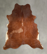 Solid Brown XX-Large Brazilian Cowhide Rug 7'6"H x 7'0"W #A49529 by Hudson Hides