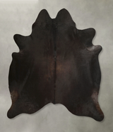 Solid Black X-Large Brazilian Cowhide Rug 7'0"H x 6'6"W #A49535 by Hudson Hides