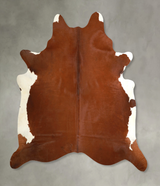 Brown and White Regular XX-Large Brazilian Cowhide Rug 7'3"H x 7'0"W #A49548 by Hudson Hides
