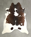 Chocolate and White XX-Large Brazilian Cowhide Rug 7'6"H x 7'2"W #A49551 by Hudson Hides