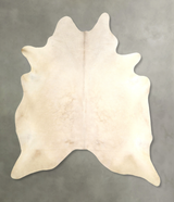 Ivory with Beige XX-Large Brazilian Cowhide Rug 7'7"H x 6'10"W #A49559 by Hudson Hides