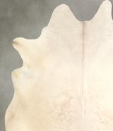 Ivory with Beige XX-Large Brazilian Cowhide Rug 7'7"H x 6'10"W #A49559 by Hudson Hides