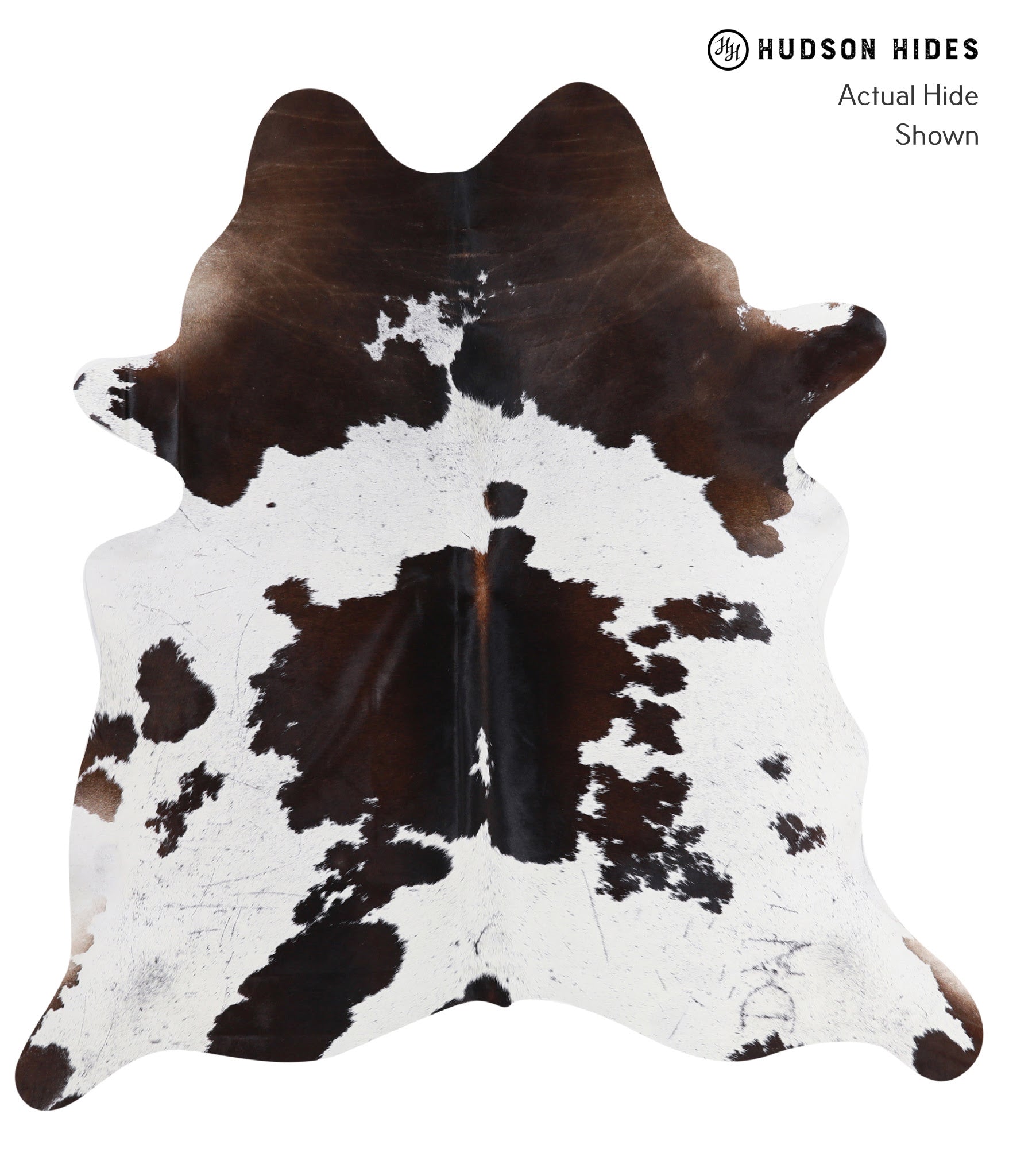 Chocolate and White Cowhide Rug #A4956