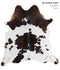 Chocolate and White X-Large Brazilian Cowhide Rug 6'5