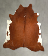Brown and White Regular XX-Large Brazilian Cowhide Rug 7'7"H x 6'8"W #A49575 by Hudson Hides