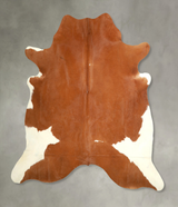 Brown and White X-Large Brazilian Cowhide Rug 7'2"H x 6'9"W #A49595 by Hudson Hides