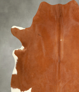 Brown and White X-Large Brazilian Cowhide Rug 7'2"H x 6'9"W #A49595 by Hudson Hides