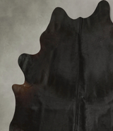 Solid Black XX-Large Brazilian Cowhide Rug 7'7"H x 7'2"W #A49596 by Hudson Hides