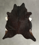 Solid Black XX-Large Brazilian Cowhide Rug 7'6"H x 6'11"W #A49609 by Hudson Hides
