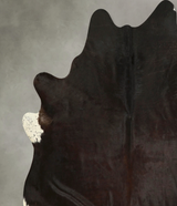 Solid Black XX-Large Brazilian Cowhide Rug 7'6"H x 6'11"W #A49609 by Hudson Hides