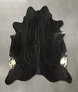 Solid Black XX-Large Brazilian Cowhide Rug 7'5"H x 7'3"W #A49628 by Hudson Hides