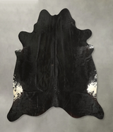 Solid Black XX-Large Brazilian Cowhide Rug 7'5"H x 7'3"W #A49628 by Hudson Hides