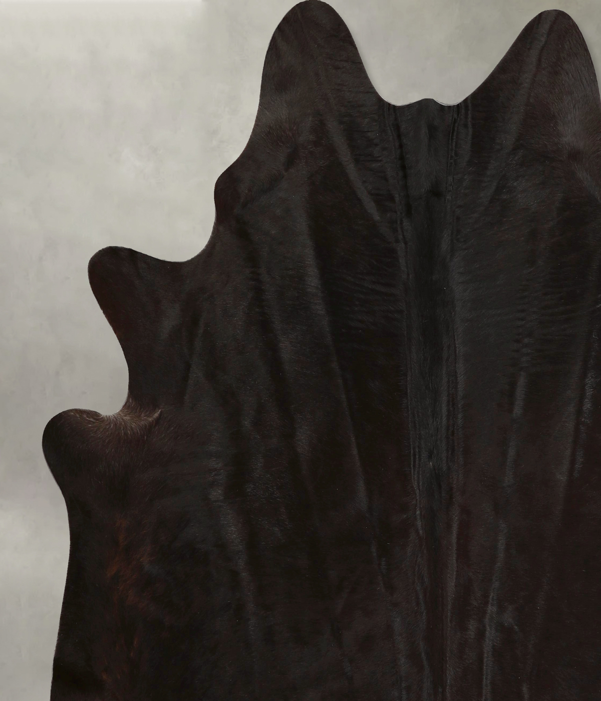 Solid Black XX-Large Brazilian Cowhide Rug 7'6"H x 6'11"W #A49637 by Hudson Hides