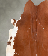 Brown and White X-Large Brazilian Cowhide Rug 6'9"H x 6'10"W #A49640 by Hudson Hides